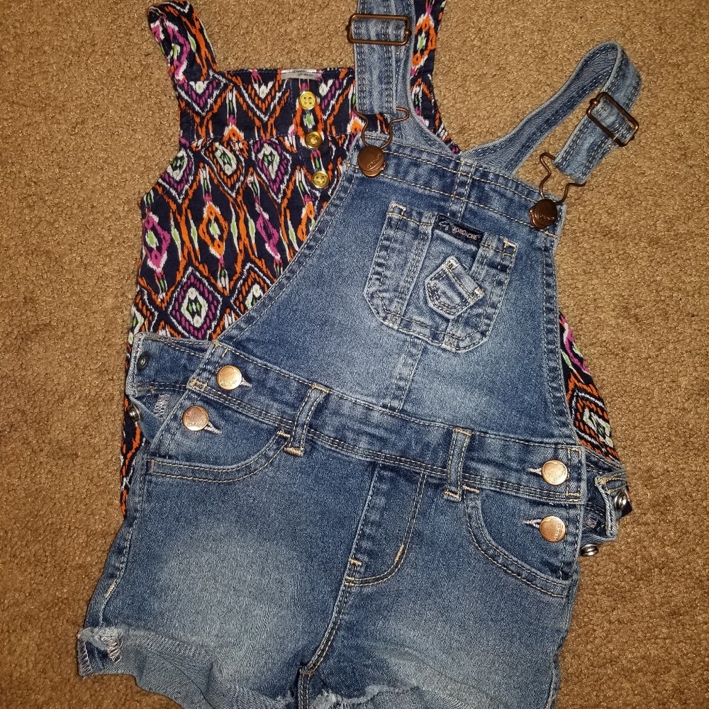 Denim overalls outfit